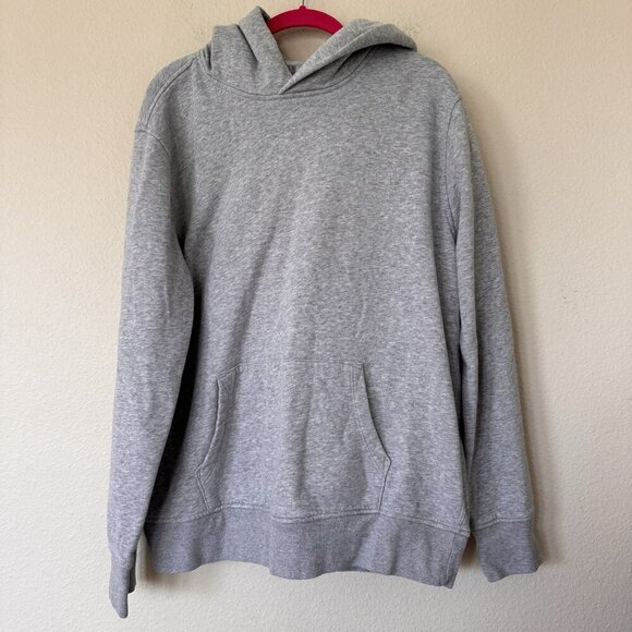 Gap Sweats Essential Gray Pullover Hoodie Adult Size L Casual Minimalist Pocket - Picture 1 of 7